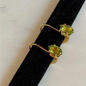 Elegant Gold and Peridot Earrings.  NEW!